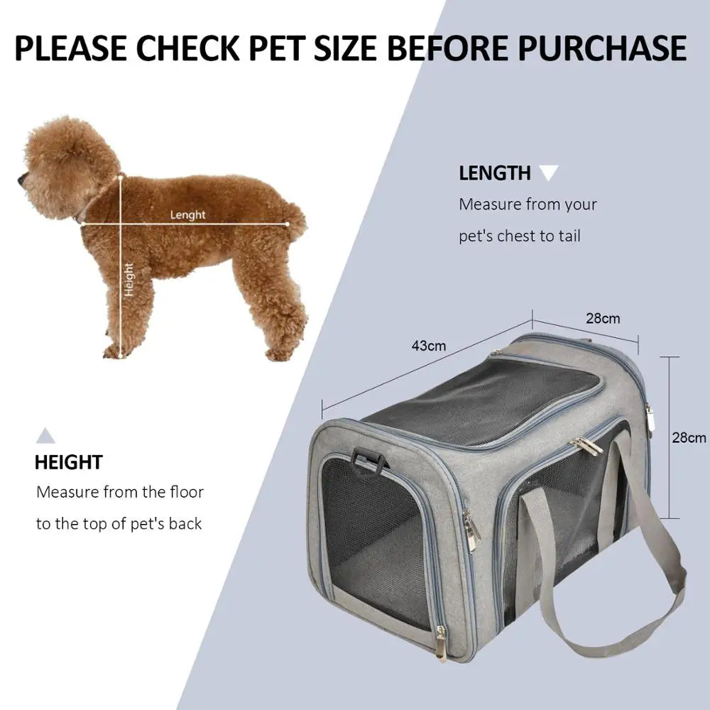 Soft Pet Carrier Bag for Dogs and Cats - Travel in Style and Comfort! side backpack