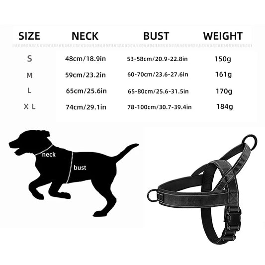 Nuova Pettorina Tattica per Cani in Nylon per Cani di Taglia Media e Grande con Guinzaglio A7