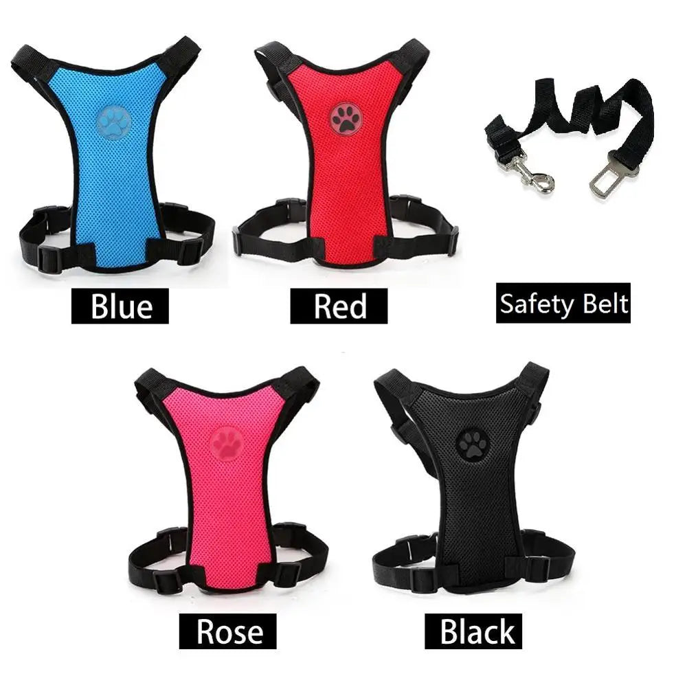 Dog Harness and Leash with Car Seat Belt