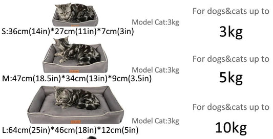 Cuccia Impermeabile per cani e gatti, Tessuto Morbido Imbottitura in Cotone Resistente ai Morsi
