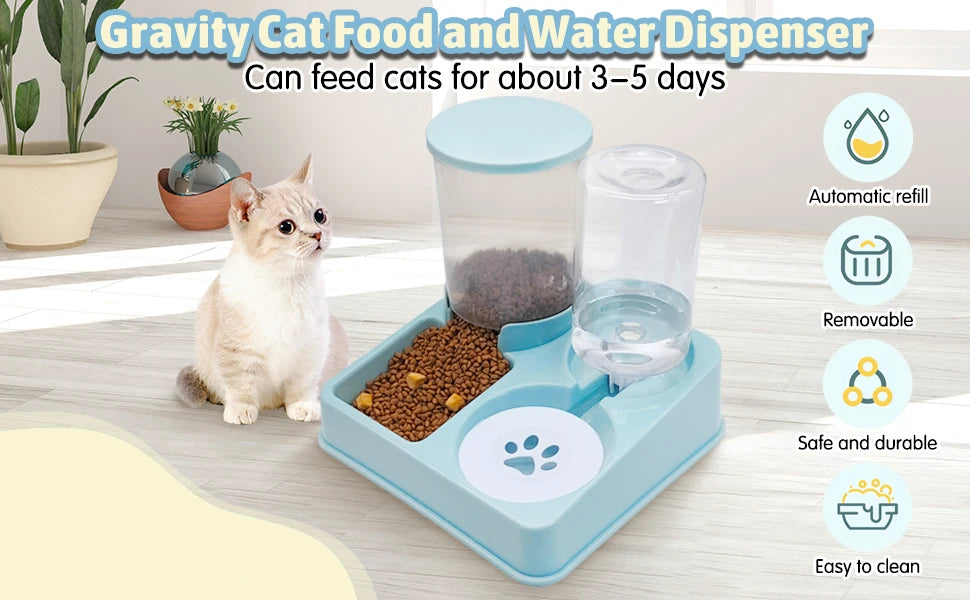 Sistema Automatico 2-in-1 per Cibo e Acqua: Pratico e Innovativo per il Tuo Gatto! 💧