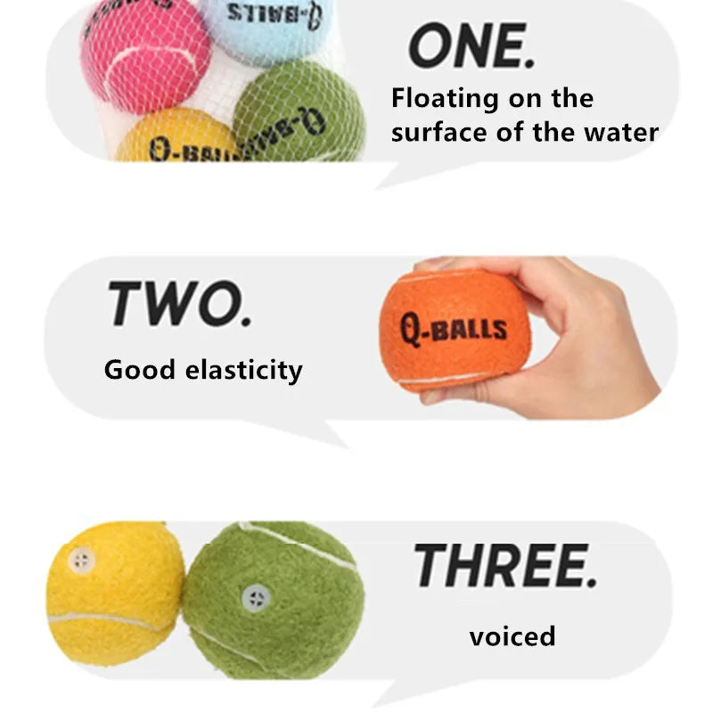 Palline da Gioco per Cani con squezze in Gomma Naturale 4 unità