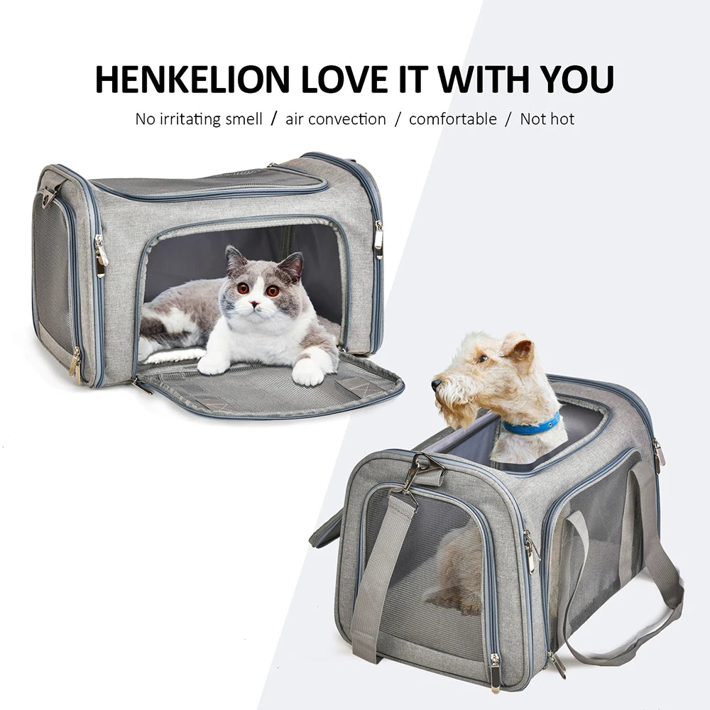 Soft Pet Carrier Bag for Dogs and Cats - Travel in Style and Comfort! side backpack