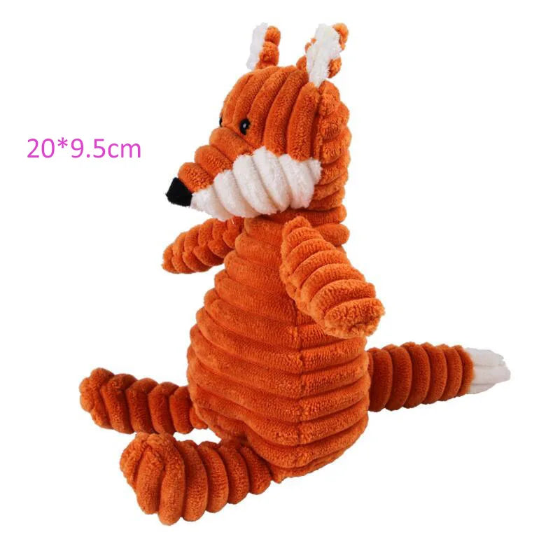 Giocattolo da masticare per cani in peluche, resistente all'usura e con squeak