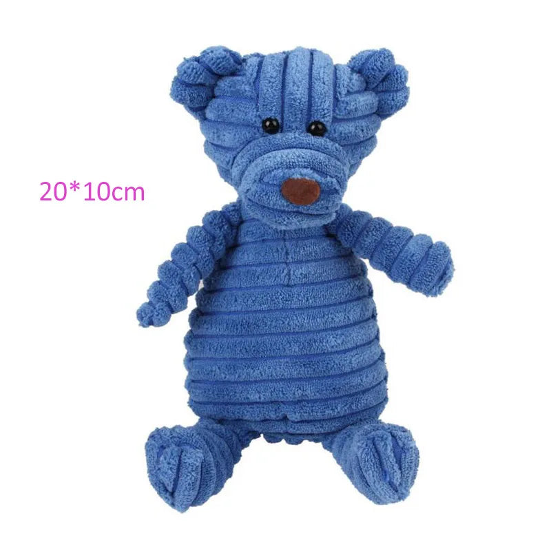Giocattolo da masticare per cani in peluche, resistente all'usura e con squeak