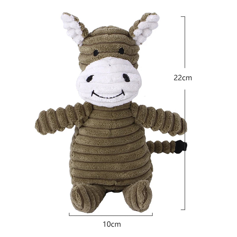 Giocattolo da masticare per cani in peluche, resistente all'usura e con squeak