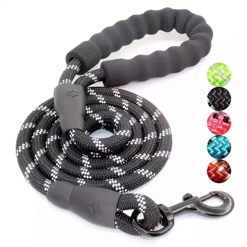 Reflective Dog Leash with Comfortable Padded Handle - High Strength Double Pull Rope for Strong Dogs