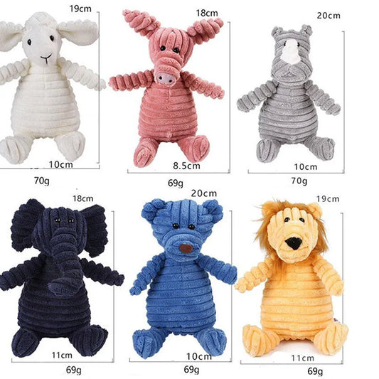 Giocattolo da masticare per cani in peluche, resistente all'usura e con squeak