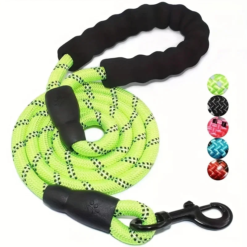Reflective Dog Leash with Comfortable Padded Handle - High Strength Double Pull Rope for Strong Dogs