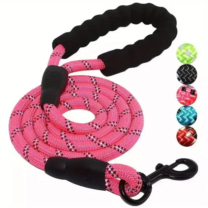 Reflective Dog Leash with Comfortable Padded Handle - High Strength Double Pull Rope for Strong Dogs