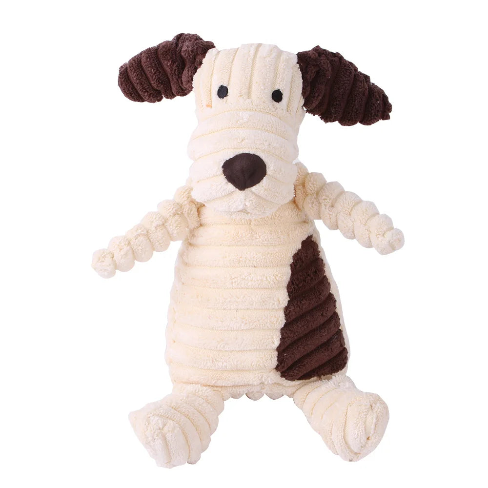 Giocattolo da masticare per cani in peluche, resistente all'usura e con squeak