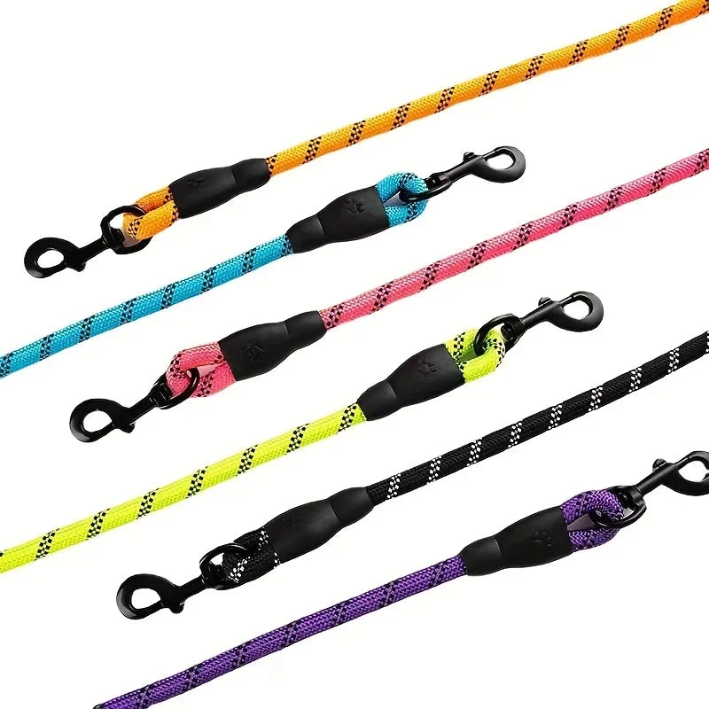 Reflective Dog Leash with Comfortable Padded Handle - High Strength Double Pull Rope for Strong Dogs