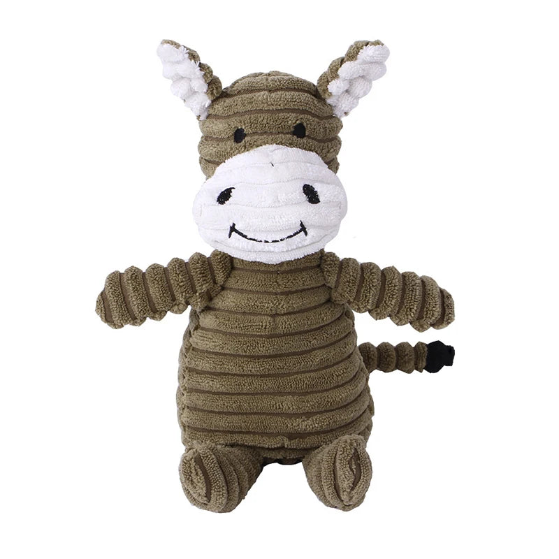 Giocattolo da masticare per cani in peluche, resistente all'usura e con squeak