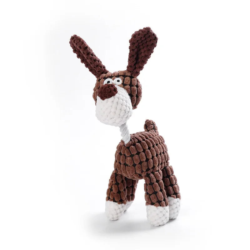 Giocattolo da masticare per cani in peluche, resistente all'usura e con squeak