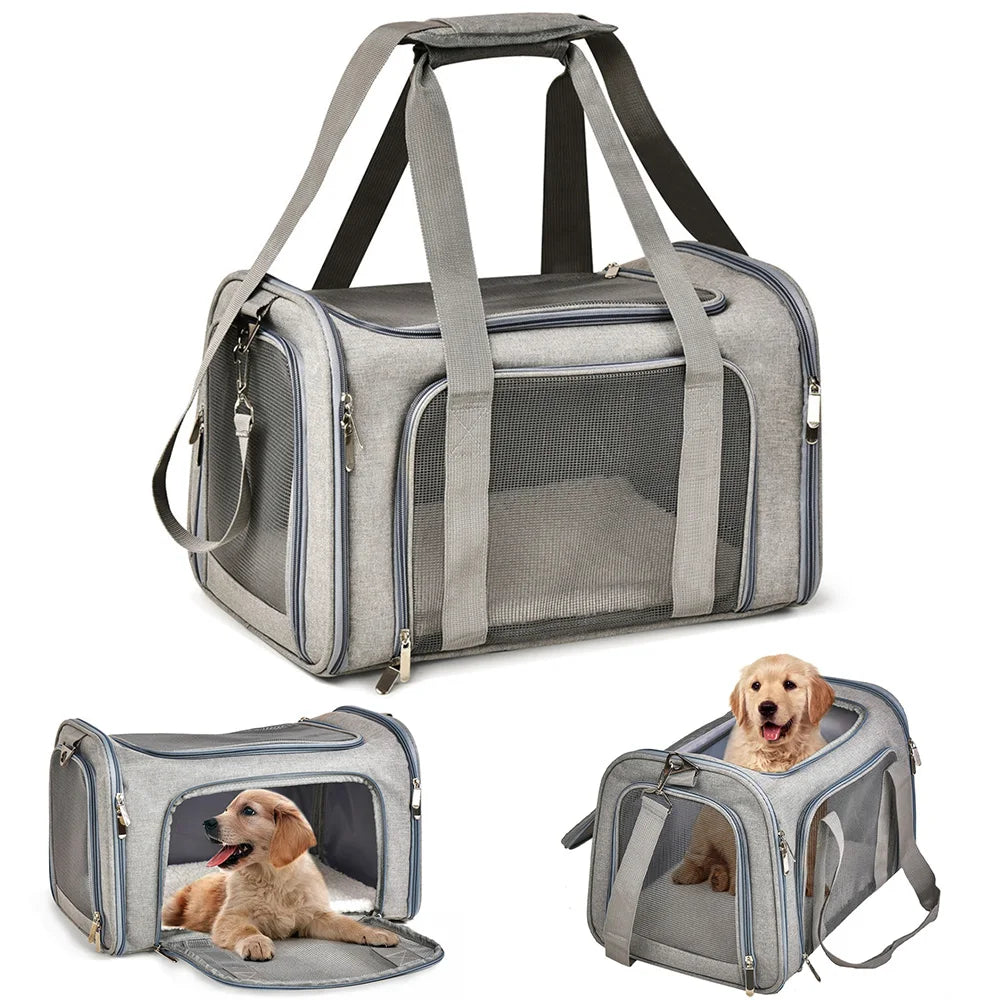 Soft Pet Carrier Bag for Dogs and Cats - Travel in Style and Comfort! side backpack
