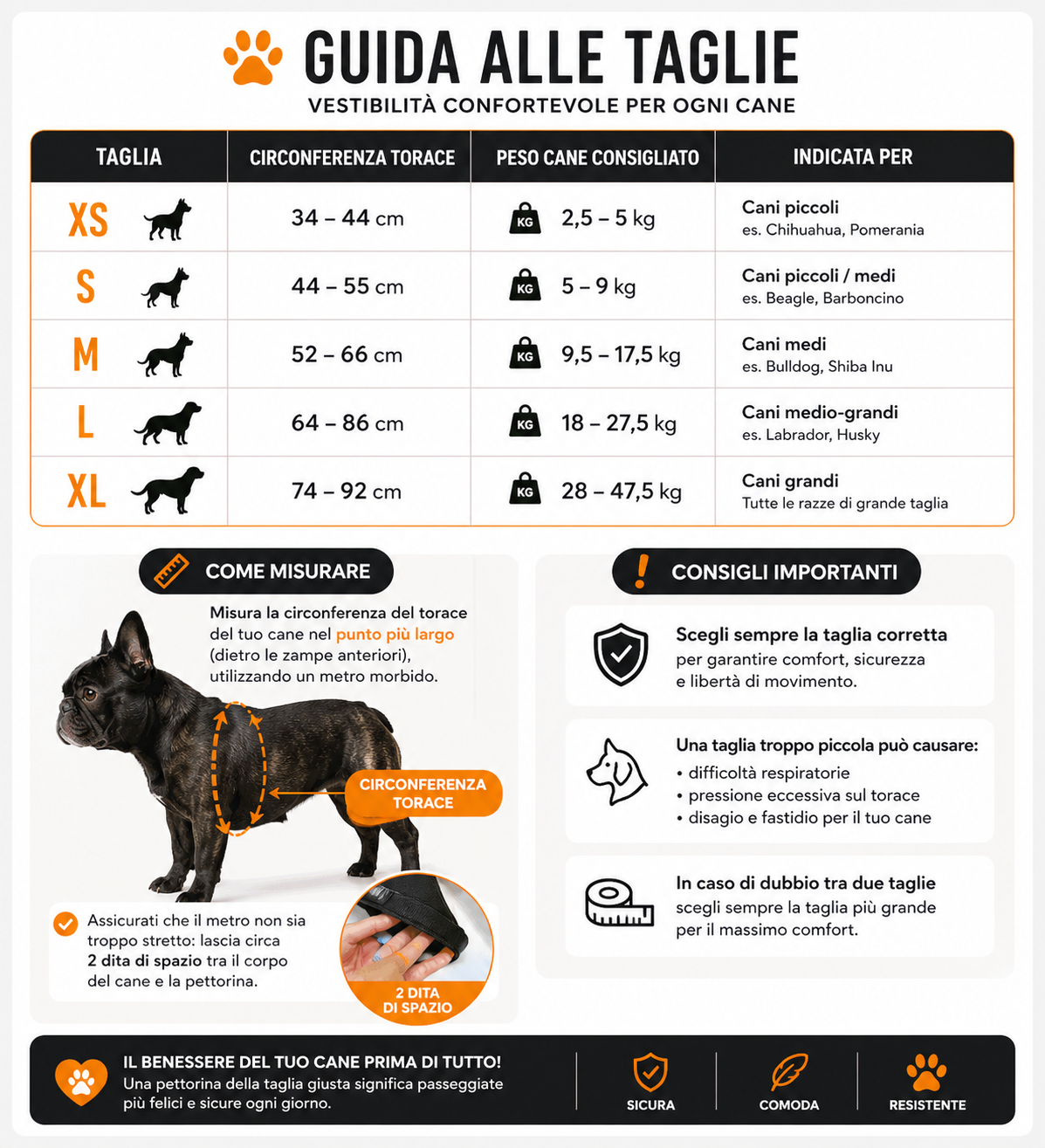 Pettorina imbracatura regolabile per cane nera immagine